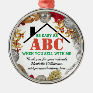 EINFACH WIE ABC Realtor Client Weihnachten Ornament Aus Metall