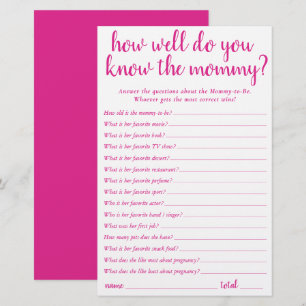 Einfach, wie gut du Mama kennst Hot Pink Card