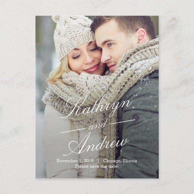 Einfach Wir Heiraten Vorankündigung Postkarte (Vorderseite)