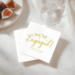 Einfach: Wir sind Verlobtes Engagement Party Gold Serviette