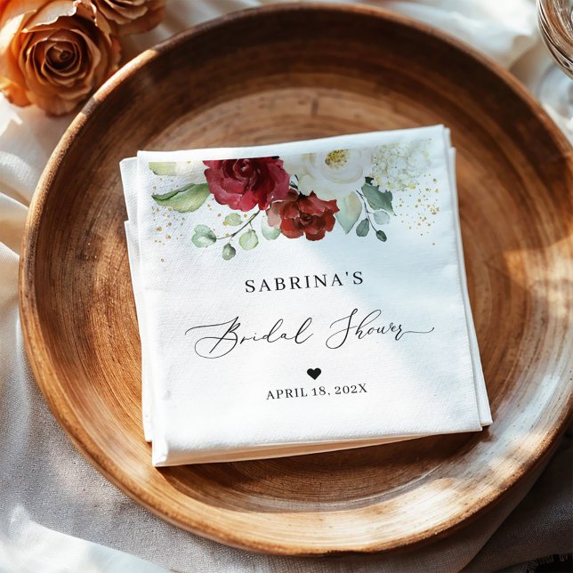 Einfach wunderschönes Brautparty aus Rot-Weiß Serviette (Von Creator hochgeladen)