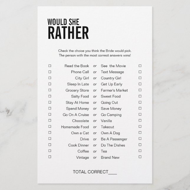 Einfach würde sie eher Brautparty spielen (Vorderseite)