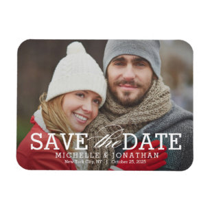 Einfach zeitlos EDITABLE FARBE Save the Date Magnet