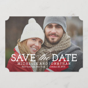 Einfach zeitlose Foto Save the Date Karte