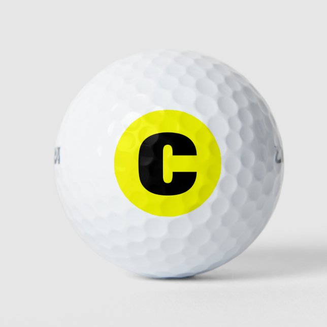 Einfach zu finden Hellgelbe Monogramm Golfball (Vorderseite)