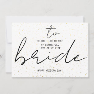 Einfach zu meiner Braut an unserem Hochzeitstag Na