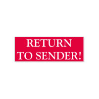 Einfach "ZURÜCK ZUM SENDER!" Briefmarke