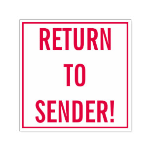 Einfach "ZURÜCK ZUM SENDER!" Briefmarke Permastempel