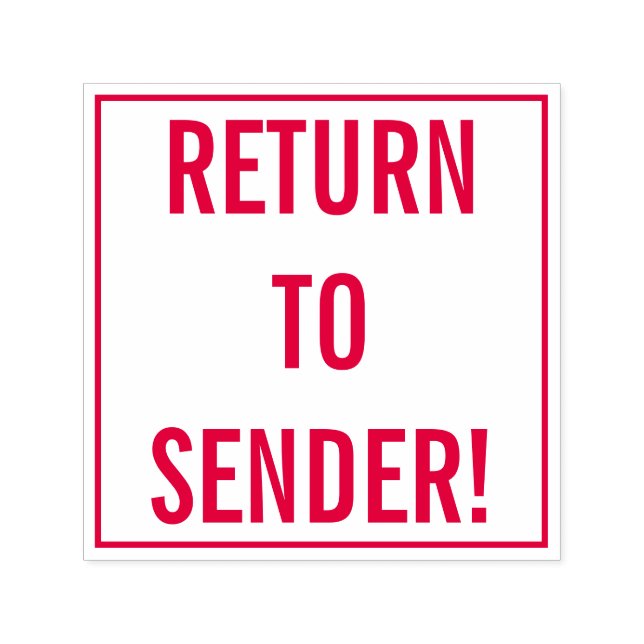 Einfach "ZURÜCK ZUM SENDER!" Briefmarke Permastempel (Design)