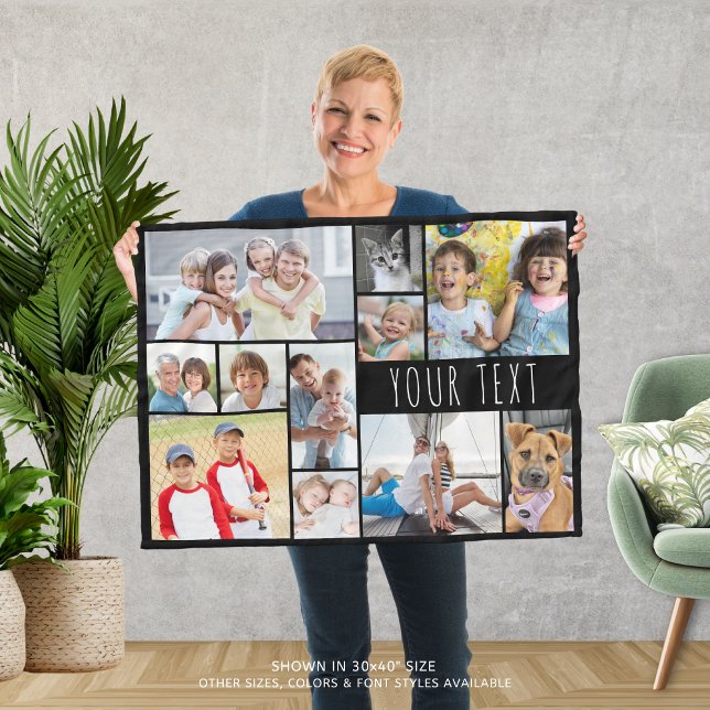 Einfache 11 FotoCollage - Ihre Farbe anpassen Fleecedecke (Von Creator hochgeladen)