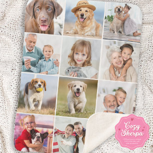 Einfache 12-Bilder-Familien-Freunde-Haustiere-Hund Sherpadecke