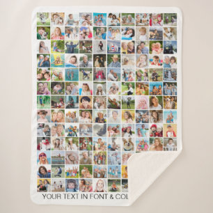 Einfache 130 Personalisierte FotoCollage Sherpadecke