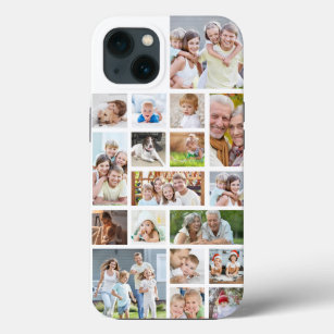 Einfache 18 Foto Collage Fotos mit Farbfarbe weiß Case-Mate iPhone Hülle