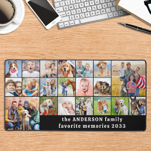 Einfache 18 FotoCollage Custom Family Personalisie Schreibtischunterlage