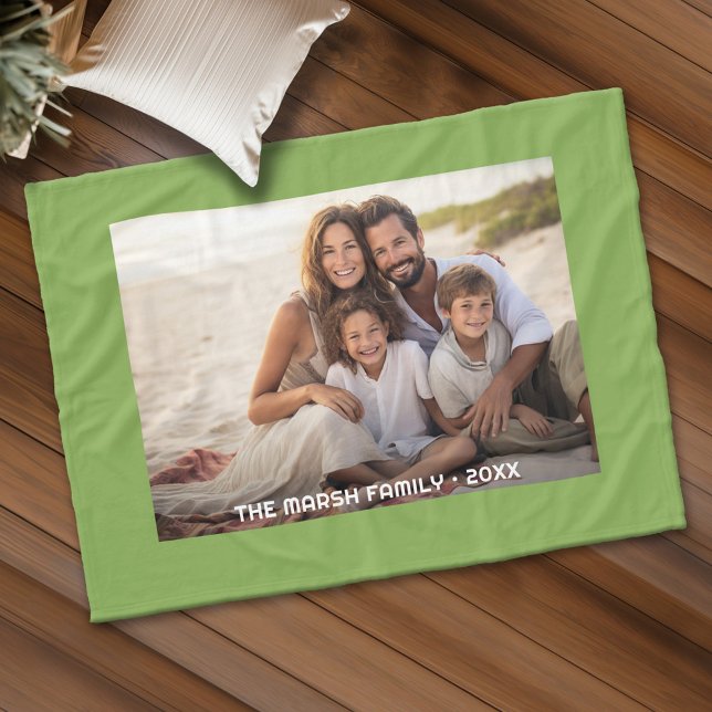 Einfache 1-Foto-Gesamtabdeckung - unkompliziertes  Fleecedecke (Personalized fleece blanket with a photo and custom text)