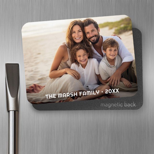 Einfache 1-Foto-Gesamtabdeckung - unkompliziertes  Magnet (Personalized fridge magnet - add photos and custom text)