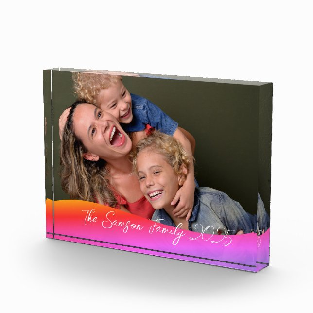 Einfache 1-Foto-Vollabdeckung - Skripttext-Overlay Fotoblock (Rechts)