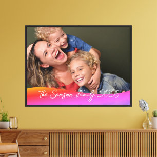 Einfache 1-Foto-Vollabdeckung - Skripttext-Overlay Leinwanddruck