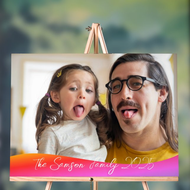 Einfache 1 Foto Vollständige Abdeckung - Skripttex Acrylschild (Neutral)