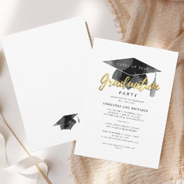 Einfache 2024 Grad Minimalistisch Graduation Party Einladung