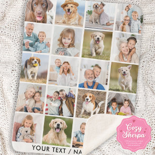 Einfache 20-Foto-Collage Personalisierte Bilder Sherpadecke