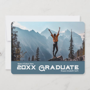 Einfache 20xx-Absolventen-2-Foto-Einladung/ Ankündigung