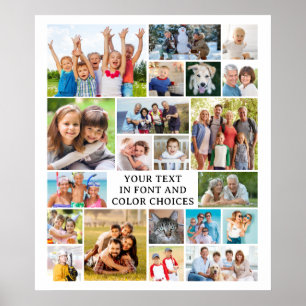Einfache 21er Fotocollage Personalisierte Benutzer Poster