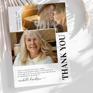 Einfache 2-Foto Beerdigung Vielen Dank Dankeskarte