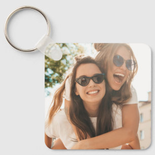 Einfache 2-Foto-Doppelseitige beste Freunde Schlüsselanhänger