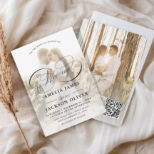 Einfache 2-Foto-Overlay-Kalligrafie-Hochzeit 