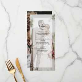 Einfache 2-Foto-Overlay-Skript-Hochzeit Menükarte