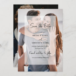 Einfache 2-Foto-Overlay-Skript-Hochzeit Save The Date