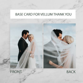 Einfache 2 Hochzeitsbasis für Foto für Vellum-Over Dankeskarte