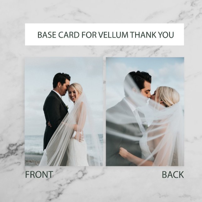 Einfache 2 Hochzeitsbasis für Foto für Vellum-Over Dankeskarte (Von Creator hochgeladen)