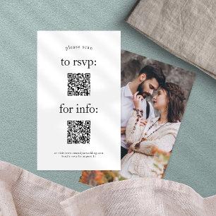 Einfache 2 QR Codes UAWG Information Foto Hochzeit Begleitkarte