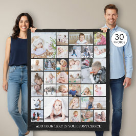 Einfache 30-Bild-Collage benutzerdefinierte Farbe Fleecedecke