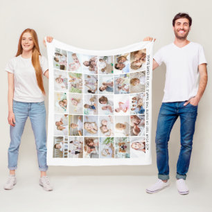 Einfache 30-Foto Collage Personalisiert Fleecedecke