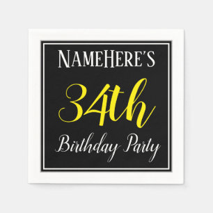 Einfache, 34. Geburtstagsparty mit Individuelle Na Serviette
