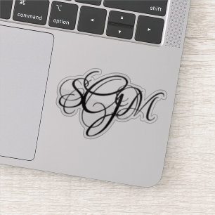 Einfache 3-Buchstaben-Initialen für benutzerdefin Aufkleber