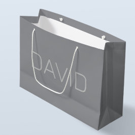 Einfache 3-dimensionale Darstellung | Grau Große Geschenktüte