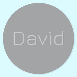 Einfache 3-dimensionale Darstellung | Grau Runder Aufkleber