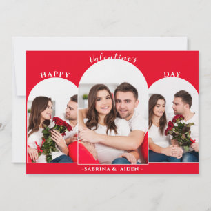 Einfache 3-Foto-Collage   Valentinstag  Feiertagskarte