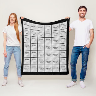 Einfache 42-Bild-Collage benutzerdefinierte Farbe Fleecedecke