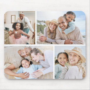 Einfache 4-Foto-Collage Mousepad