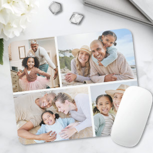 Einfache 4-Foto-Collage Mousepad