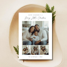 Einfache 4 Foto Merry Little Christmas Kids Feiertagskarte