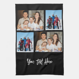 Einfache 4-FotoCollage   Sie können den Hintergrun Geschirrtuch