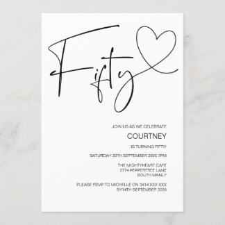 Einfache 50. Geburtstagsfeier Einladung