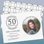 Einfache 50 und fabelhafte Foto Geburtstagsparty Einladung<br><div class="desc">Ein elegantes modernes Typografie-Monoton 50 und ein fabelhaftes Design,  um Ihnen zu helfen,  diesen Meilenstein Geburtstag zu feiern. Ersetzen Sie das Foto,  und ändern Sie das Alter und die Details,  um es anzupassen. Foto Credit: Fotografie © Storytree Studios,  Stanford,  CA</div>