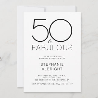 Einfache 50 und fantastische 50. Geburtstagsfeier Einladung